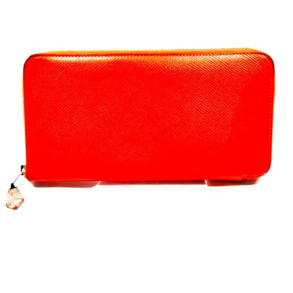 HERMES Azap Long Silk In Zip Around wallet lime Veau Epsom Leather